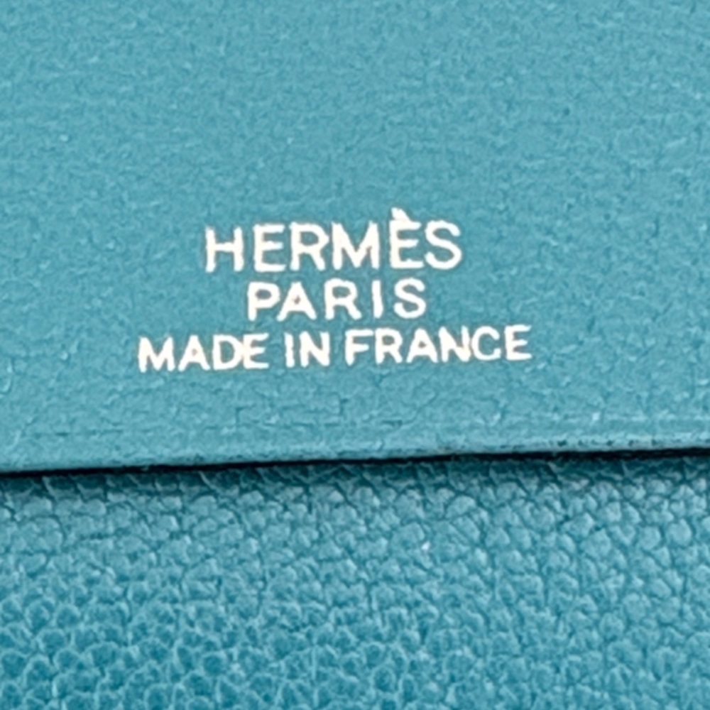 Hermès Chevre Mysore Leather Vision Agenda Cover Teal with Address Book VGUC - Picture 5 of 16